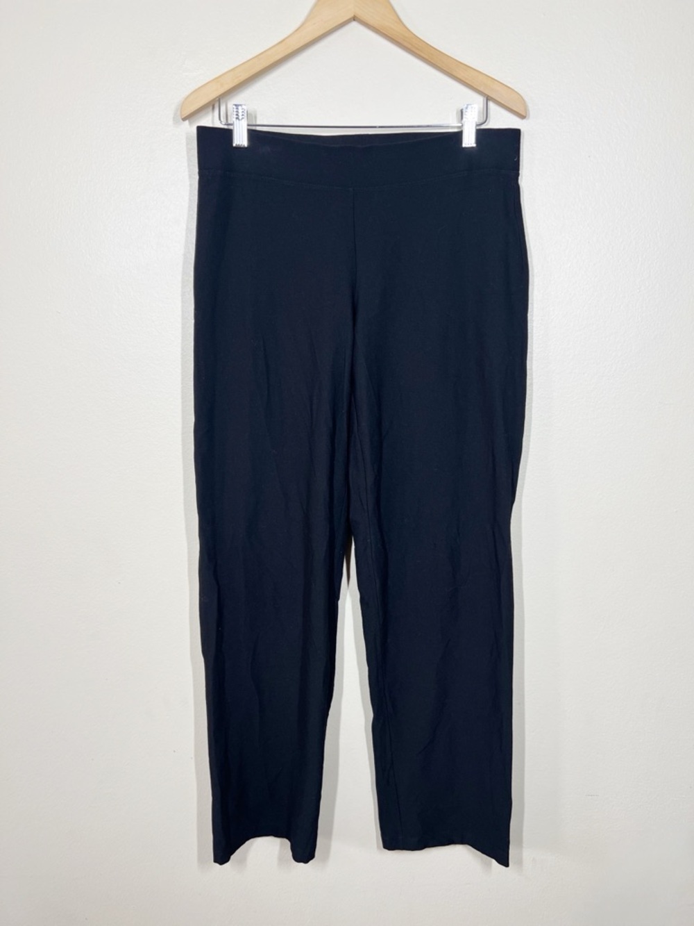 Eileen Fisher Womens Black Pull On Elastic Waist Viscose Stretch Pants Medium